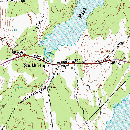 Topographic Map of South Hope, ME