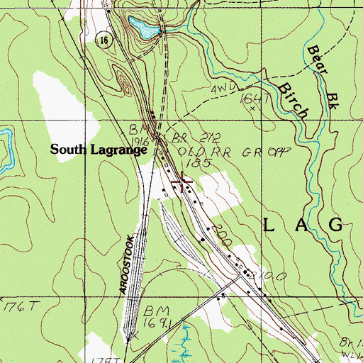 Topographic Map of South Lagrange, ME