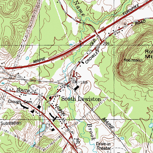 Topographic Map of South Lewiston, ME