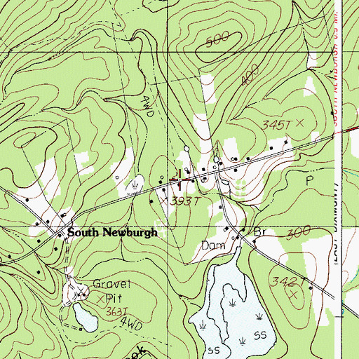 Topographic Map of South Newburgh, ME