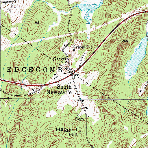 Topographic Map of South Newcastle, ME