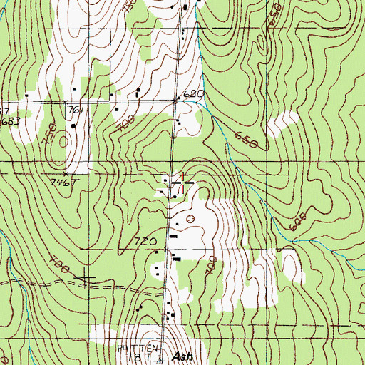 Topographic Map of South Patten School, ME