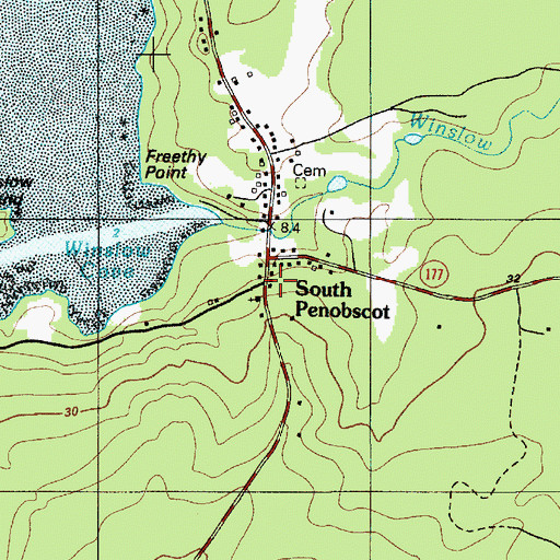Topographic Map of South Penobscot, ME