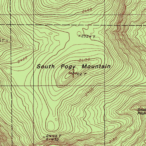 Topographic Map of South Pogy Mountain, ME
