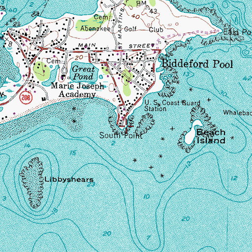 Topographic Map of South Point, ME