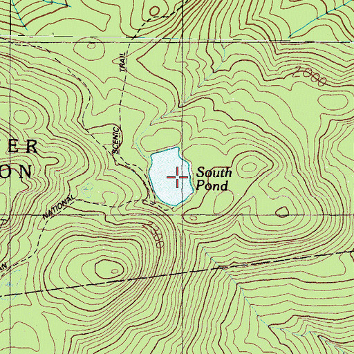 Topographic Map of South Pond, ME