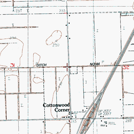 Topographic Map of Cottonwood Corner, AR