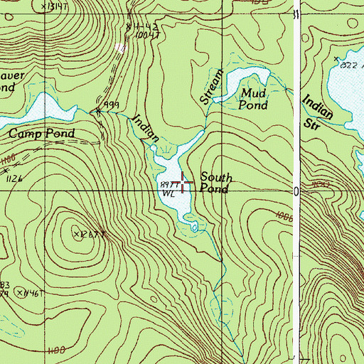 Topographic Map of South Pond, ME