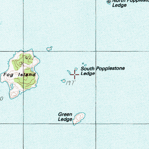 Topographic Map of South Popplestone Ledge, ME