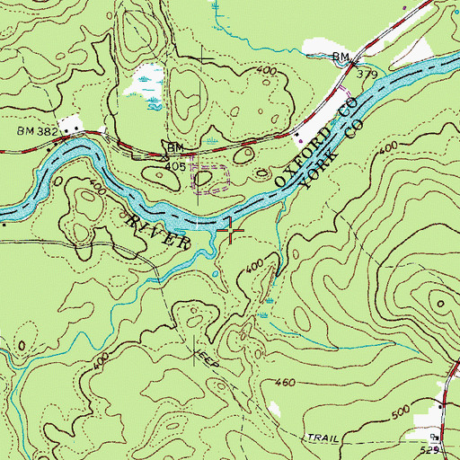 Topographic Map of South River, ME