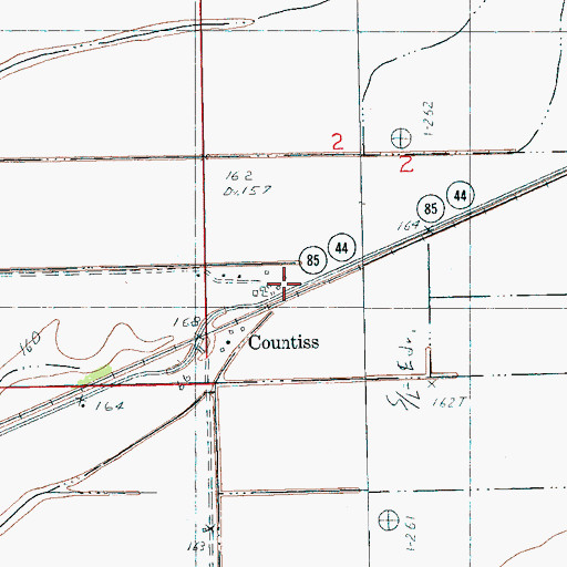 Topographic Map of Countiss, AR