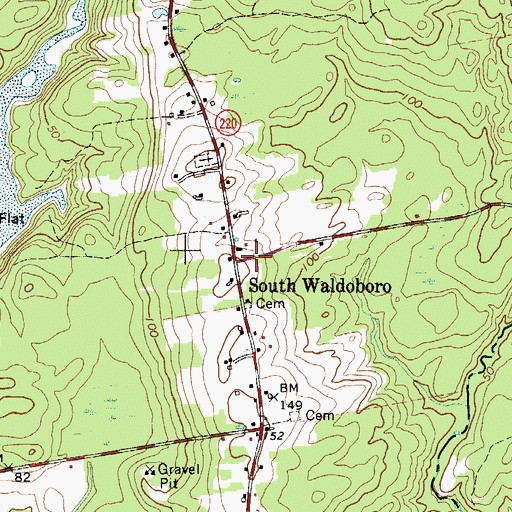 Topographic Map of South Waldoboro, ME