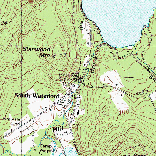Topographic Map of South Waterford, ME