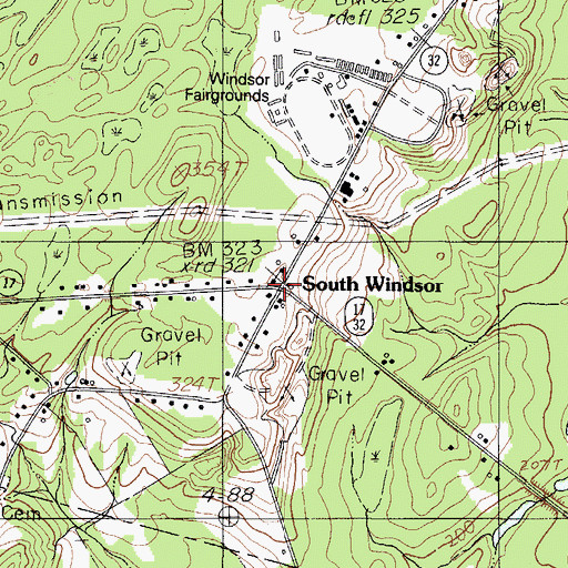 Topographic Map of South Windsor, ME