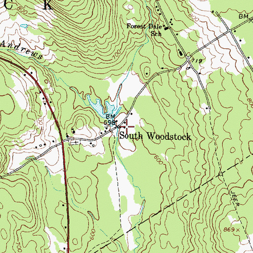 Topographic Map of South Woodstock, ME