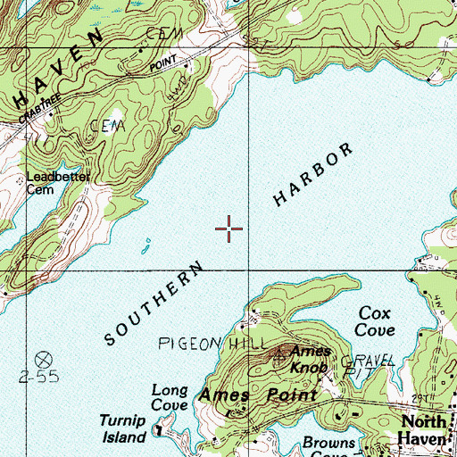 Topographic Map of Southern Harbor, ME