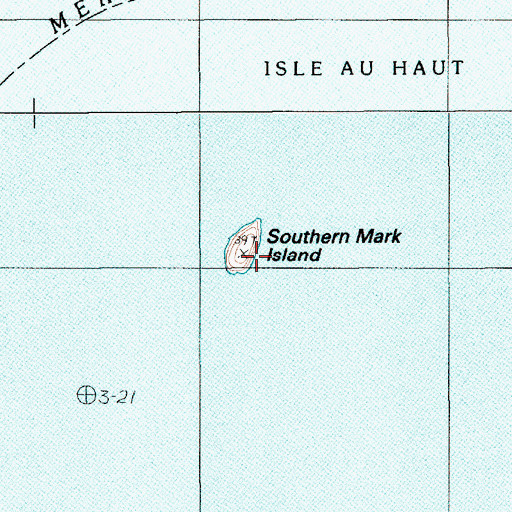 Topographic Map of Southern Mark Island, ME