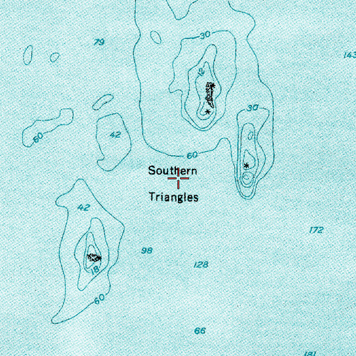 Topographic Map of Southern Triangles, ME