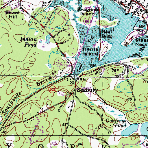 Topographic Map of Southside Brook, ME