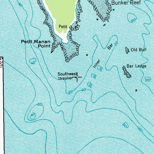Topographic Map of Southwest Breaker, ME