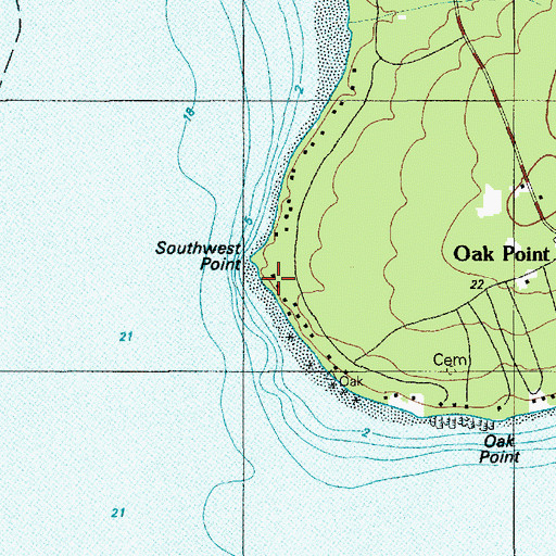 Topographic Map of Southwest Point, ME