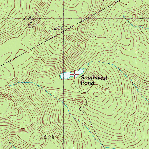 Topographic Map of Southwest Pond, ME