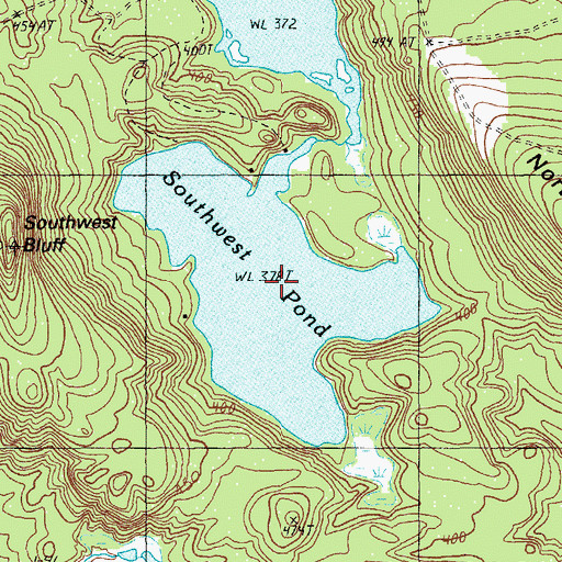 Topographic Map of Southwest Pond, ME