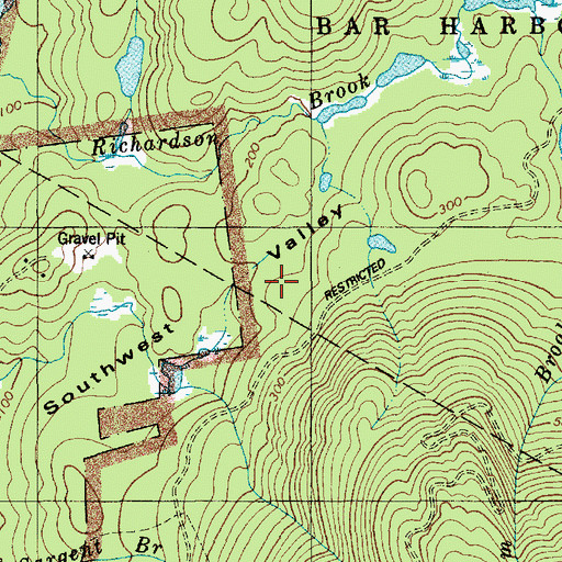 Topographic Map of Southwest Valley, ME