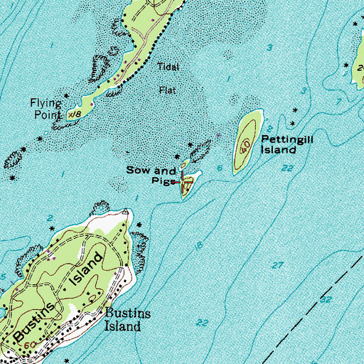 Topographic Map of Sow and Pigs, ME