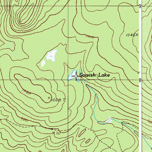 Topographic Map of Sowish Lake, ME