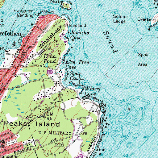 Topographic Map of Spar Cove, ME