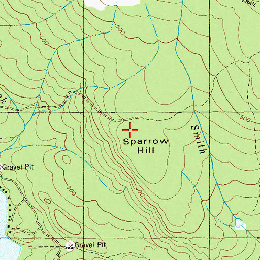 Topographic Map of Sparrow Hill, ME