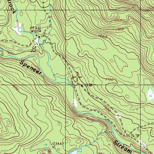 Topographic Map of Spaulding Brook, ME