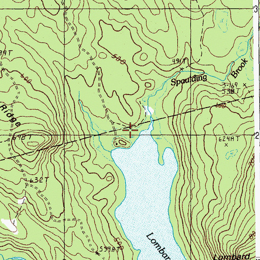 Topographic Map of Spaulding Brook, ME