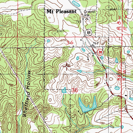 Topographic Map of Craig Hill, AR
