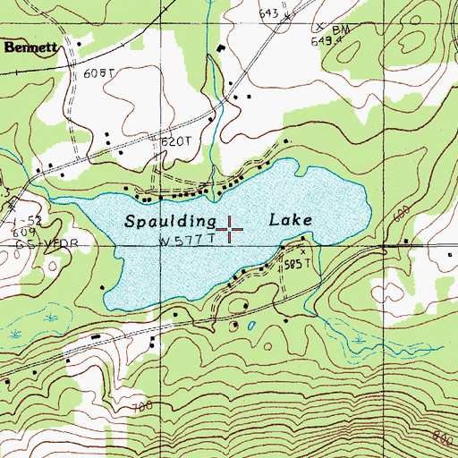 Topographic Map of Spaulding Lake, ME