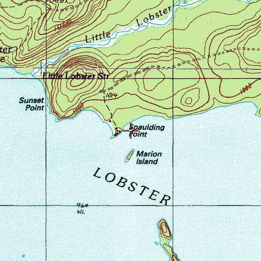 Topographic Map of Spaulding Point, ME
