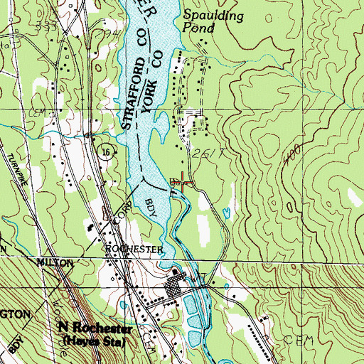Topographic Map of Spaulding Pond, ME