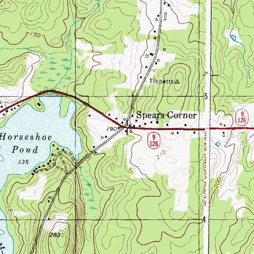 Topographic Map of Spears Corner, ME