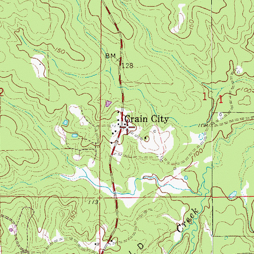 Topographic Map of Crain City, AR