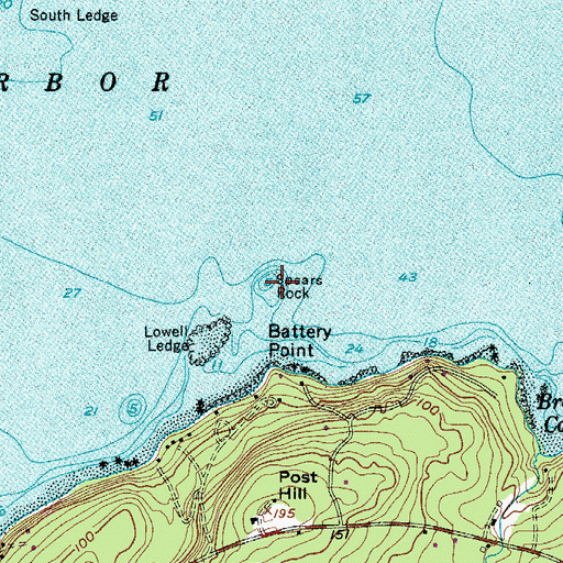 Topographic Map of Spears Rock, ME