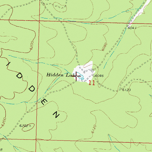 Topographic Map of Hidden Lake, AZ