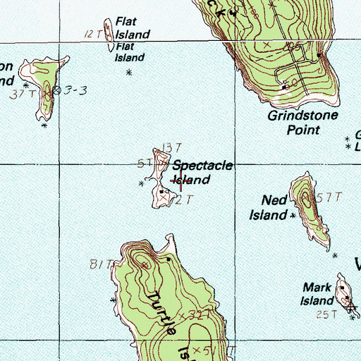 Topographic Map of Spectacle Island, ME