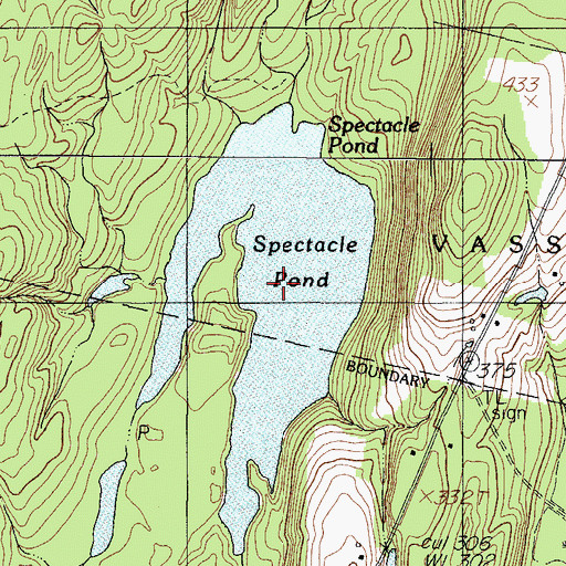 Topographic Map of Spectacle Pond, ME