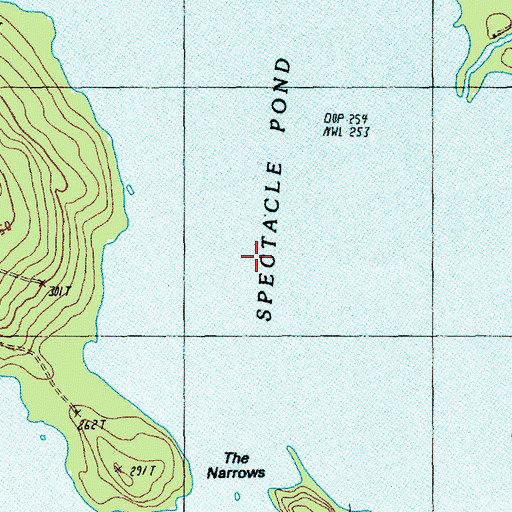 Topographic Map of Spectacle Pond, ME