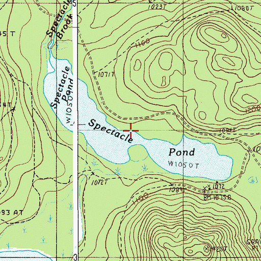 Topographic Map of Spectacle Pond, ME