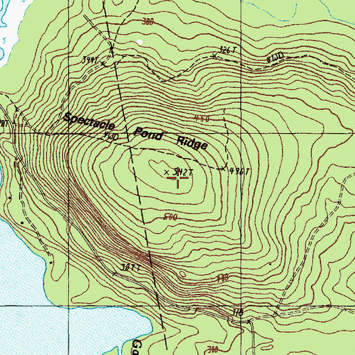 Topographic Map of Spectacle Pond Ridge, ME