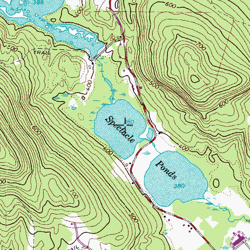 Topographic Map of Spectacle Ponds, ME
