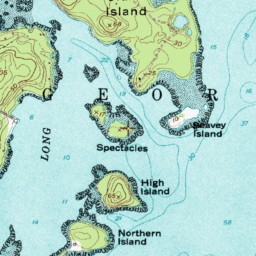 Topographic Map of Spectacles, ME