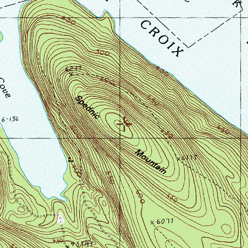 Topographic Map of Spednic Mountain, ME